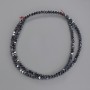 Hematite Cube Beads with Cross Drilled Hole 2x2mm+/-, on strand, length 42cm+