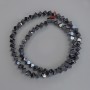 Hematite Cube Beads with Cross-Drilled Hole 4x4mm+/- on Fishing Line, Length 40cm+