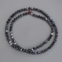 Hematite Cube Beads with Cross Drilled Hole 3x3mm+/-, on strand, length 40cm+