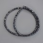 Hematite Faceted Round Beads 4mm+/- on Fishing Line, Length 38cm+