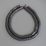 Hematite Rondelle Beads 6x3mm+/- on Nylon Thread, Length 40cm+