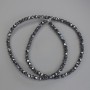 Hematite Beads, multifaceted, 4×3.5 mm, on thread, length about 40 cm