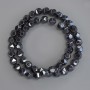 Hematite Beads Faceted, 7.5×7mm+, on thread, 40cm+ length