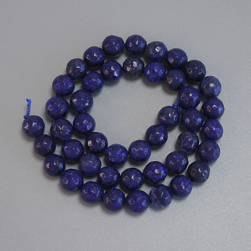 Lapis lazuli faceted round beads 8mm dia., 36cm length on a thread