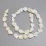 Mother-of-Pearl Nugget Beads, Diameter 12-15x10-11.5mm+- Length 38cm+- on Fishing Line