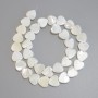 Mother-of-Pearl Heart Beads, Diameter 12x12mm+- Length 39cm+- on Fishing Line