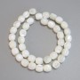 Mother-of-Pearl Barrel Beads, Diameter 10x9.5mm+- Length 40cm+- on Fishing Line