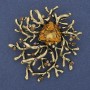 Accent Brooch Pendant, Yellow Crystal, Rhinestones, Gold-Tone Metal 55x62mm+