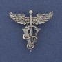Brooch Pendant Caducy Silver Metal 36x37mm+