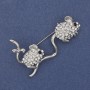 Brooch 'Jerboas' with crystals on silver metal 49x31mm+