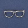 Glasses Brooch Silver-Tone Metal 40x16mm+