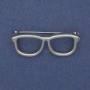 Glasses Brooch Silver-Tone Metal 40x16mm+