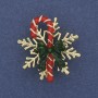 Brooch 'Snowflake with Candy' gold-toned metal 30mm +