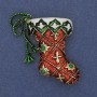 Brooch 'New Year Boot' enamelled golden metal 45×34mm +