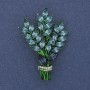Twig Brooch, sky-blue and white rhinestones, gold-tone metal 43x29mm+