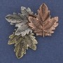 Multicolour Leaves Brooch 48x44mm+- Gold-tone Metal