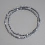 Hematite Beads Silver Color 2x2mm Mult facets on thread, length 38cm+