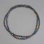 Rainbow Hematite Beads 2x2mm Multicolour facets on thread, 38cm length