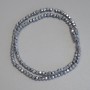 Hematite Beads Silver Colour Faceted 3x3mm+ on a Bead Thread, 38cm+ Length