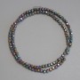 Hematite Rainbow Beads, Faceted 3x3mm+- on monofilament, 38cm+ length