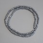 Hematite beads, silver-colour, faceted rondelle 4×3mm± on thread, length 38cm+