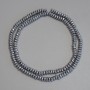 Hematite Beads Silver Color Faceted Rondelle 4x2mm+- on monofilament, length 38cm+