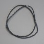 Hematite Beads Faceted 2×2mm on Thread, 38cm