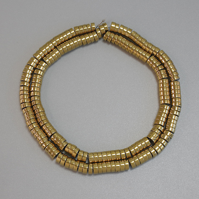Hematite Beads Gold Colour Rondelle 5x2mm+- on a thread, length 40cm+