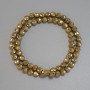 Hematite Beads Gold-Coloured Faceted Balls 6mm+ on thread, length 38cm+