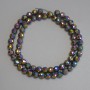 Rainbow Hematite Beads with faceted 6mm round beads on thread, 38cm length