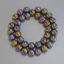 Hematite Rainbow Colour Round Beads 12mm ± on Nymo Thread, 40cm length