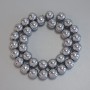 Hematite Beads Silver Colour Smooth Sphere 12mm± on thread, length 40cm+