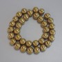 Hematite Beads Gold Colour Smooth Sphere 12mm± On Thread, Length 40cm+