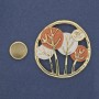 Tree Magnetic Brooch, Enamel, Gold-tone Metal, 50mm+