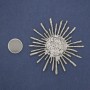 Magnetic Brooch Sun Silver Metal 76mm+