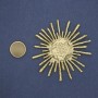 Magnetic Brooch Sun Gold-Tone Metal 76mm+