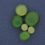 Brooch Pendant Accent Green Cat's Eye Gold-Tone Metal 33x43mm+