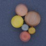 Brooch Pendant Accent Multicoloured Cat's Eye Gold-Tone Metal 33x43mm+