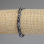 Bracelet Snowy Obsidian Faceted Bead 6mm+-, length 18cm+- stretch