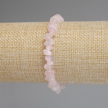 Bracelet Pink Quartz Chunk 8-9×3-5mm+-, length 18cm+-, stretch