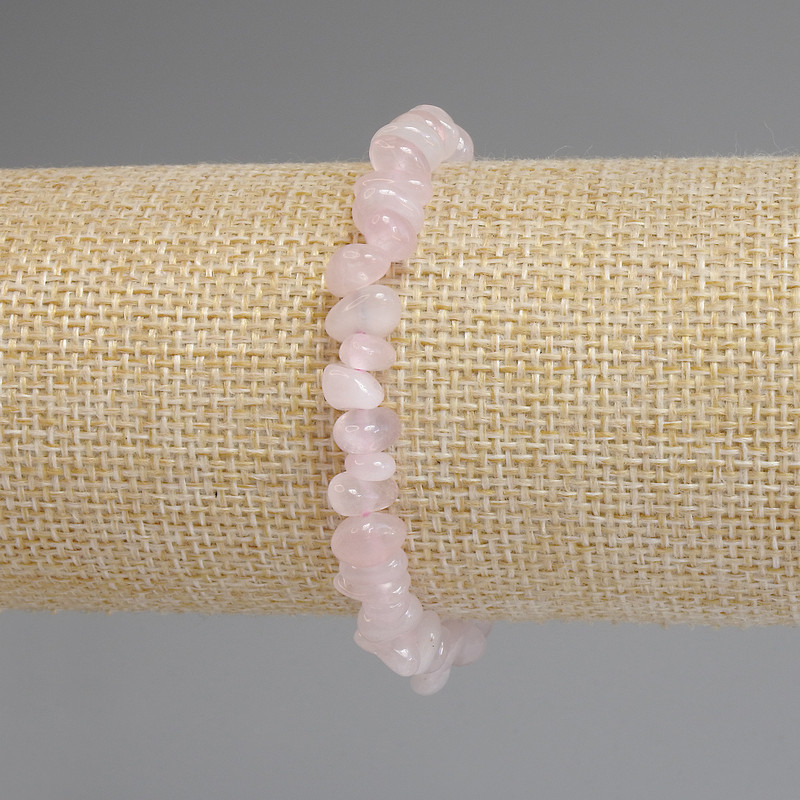 Bracelet Pink Quartz Chunk 8-9×3-5mm+-, length 18cm+-, stretch