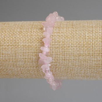Bracelet Pink Quartz Chunk 5-12×2-5mm+-, length 18cm+-, stretch