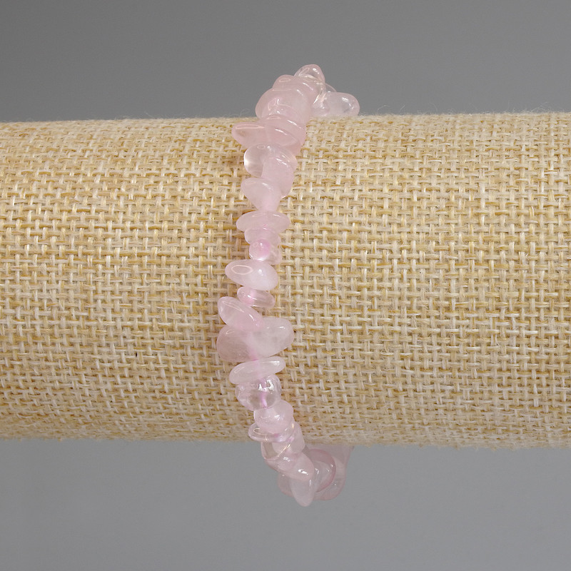 Bracelet Pink Quartz Chunk 5-12×2-5mm+-, length 18cm+-, stretch