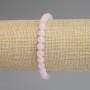 Rose Quartz Bracelet, smooth beads 6mm+-, length 18cm+- stretch