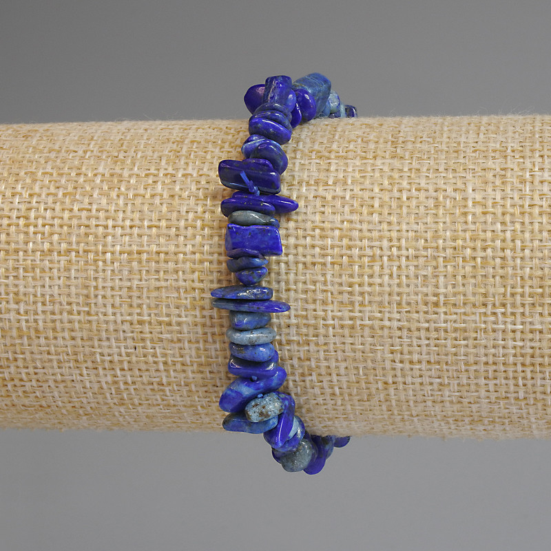 Lapis Lazuli Chip Bracelet 4-8x1-3mm+-, length 18cm+- stretch