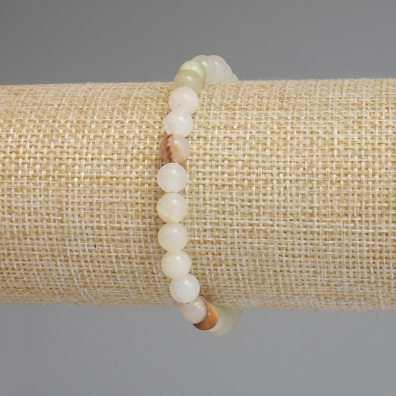 Onyx Bracelet, smooth beads 6mm+-, length 18cm+- stretch