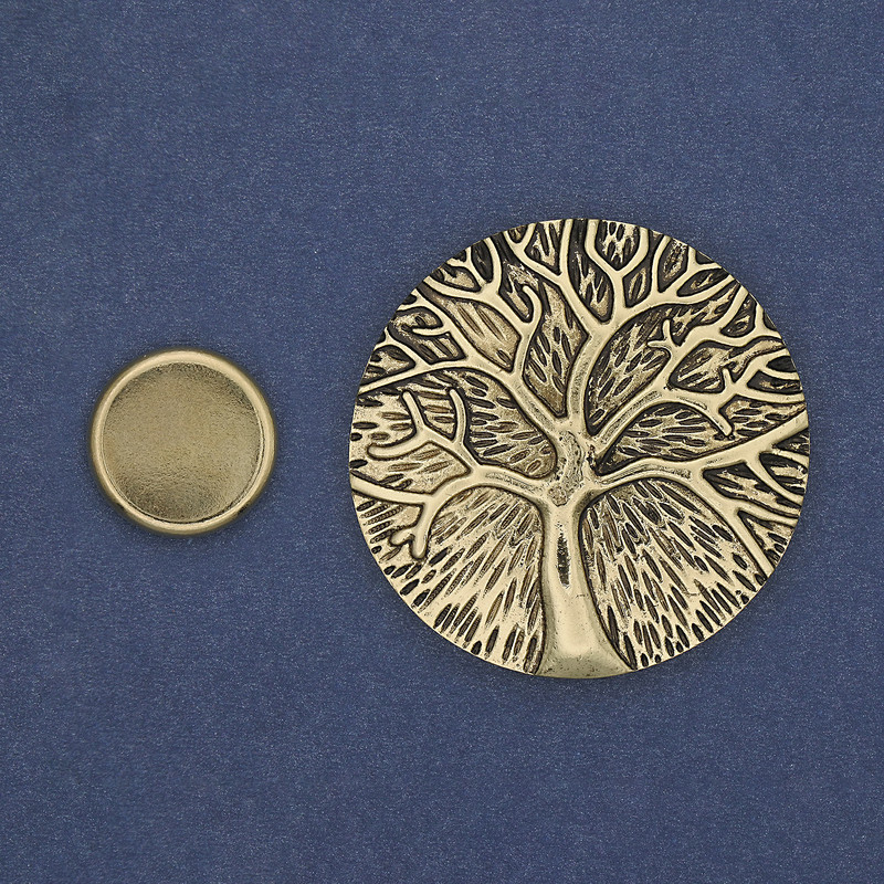 Magnetic Brooch Accent Tree 40mm+/- Gold-Tone Metal