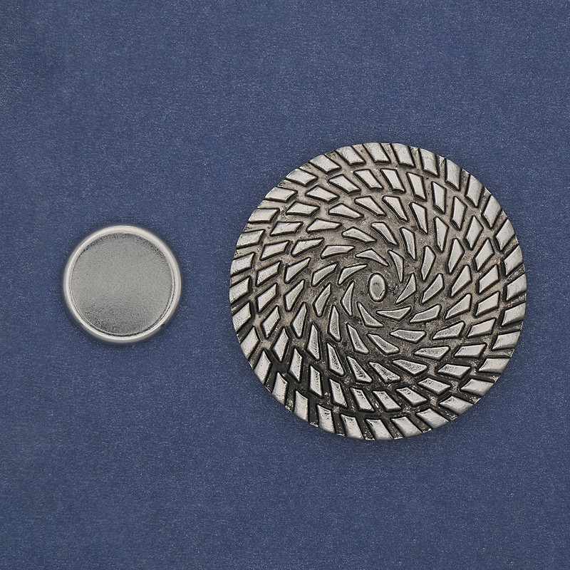 Magnetic Brooch Accent 40mm+/- Silver Metal