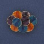 Brooch Pendant Accent 36x26mm+/- Coloured Enamel Gold-Tone Metal