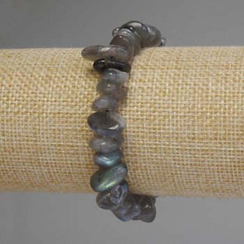 Bracelet Labradorite faceted, diameter 11-15×3-6mm +-, length 18cm stretch